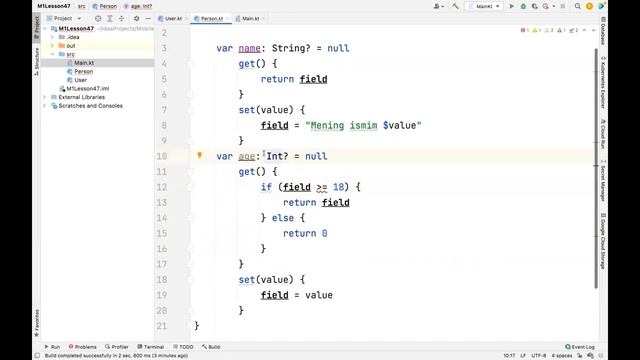 47. Class and object in kotlin. Inheritance. Polymorphism (Android dasturlash darslari) смотреть онлайн