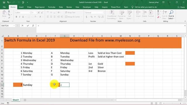 Switch Formula in Excel 2019 смотреть онлайн