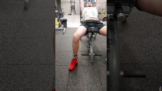 Жим гантелей лёжа в наклоне 30 градусов. Дополнительный 4ый подход, 17,5кг. смотреть онлайн