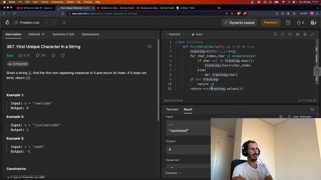 ?Solving All LeetCode Problems with PYTHON ? - 387 First Unique Character in a String смотреть онлайн