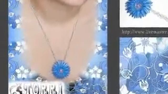 Подвеска "Голубой цветок" , украшения своими руками, сделано на заказ. смотреть онлайн