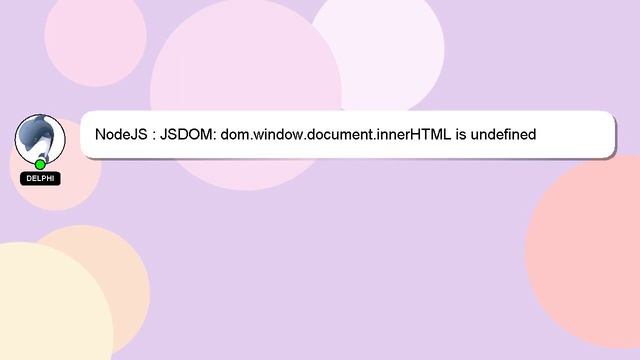 NodeJS : JSDOM: dom.window.document.innerHTML is undefined смотреть онлайн