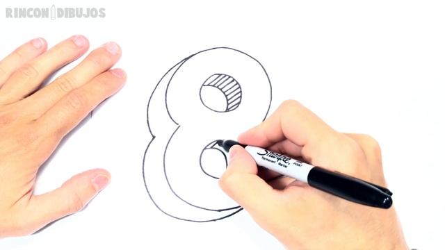 Cómo dibujar el Numero 8 Paso a Paso | Dibujo de Numero Ocho смотреть онлайн