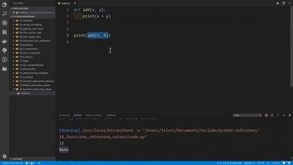 02 - A Full Python Refresher - 023 Functions returning values