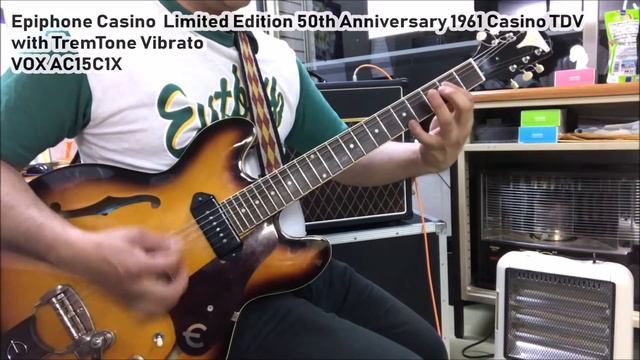 Epiphone Casino Limited Edition 50th Anniversary 1961 Casino TDV with TremTone Vibrato sound check смотреть онлайн