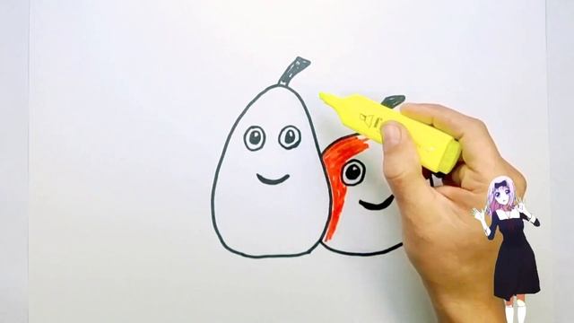 How to draw beautiful fruits | Как красиво рисовать фрукты | Bolalar uchun meva chizish смотреть онлайн