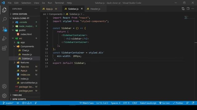 Slack-clone using React js ,firebase-hooks and Styled-components Part-1||Front-end part||Part 1 смотреть онлайн