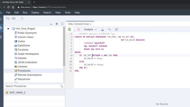 BETWEEN operator and BOOLEAN Type in HANA 2.0 смотреть онлайн
