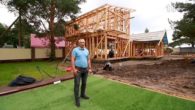 Строим дом из каркаса и гараж для лодки. смотреть онлайн