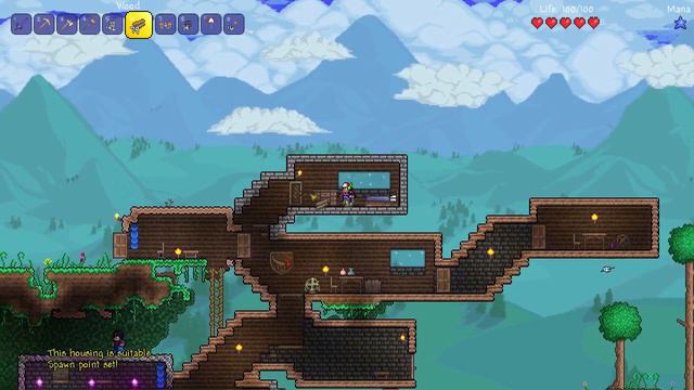 Rooms For The Nurse, Demolitionist And Merchant - Terraria Multiplayer #04 смотреть онлайн