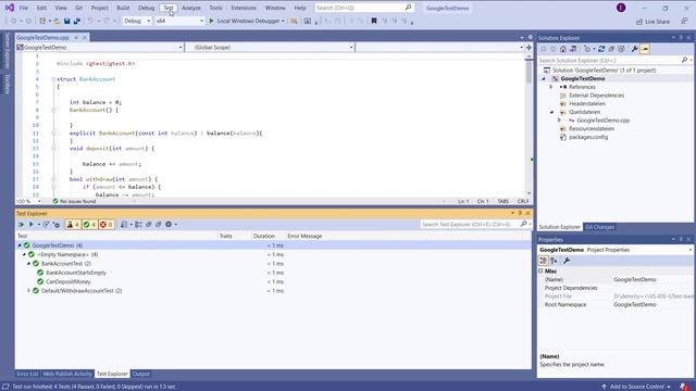 Code Coverage for C++ in Visual Studio IDE | GTest | Unit Testing смотреть онлайн