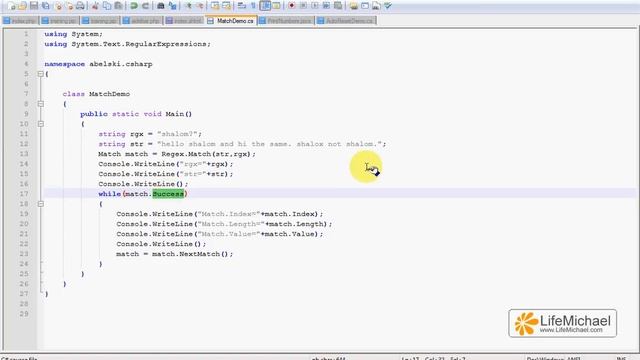 C# Regex.Match() Simple Demo смотреть онлайн