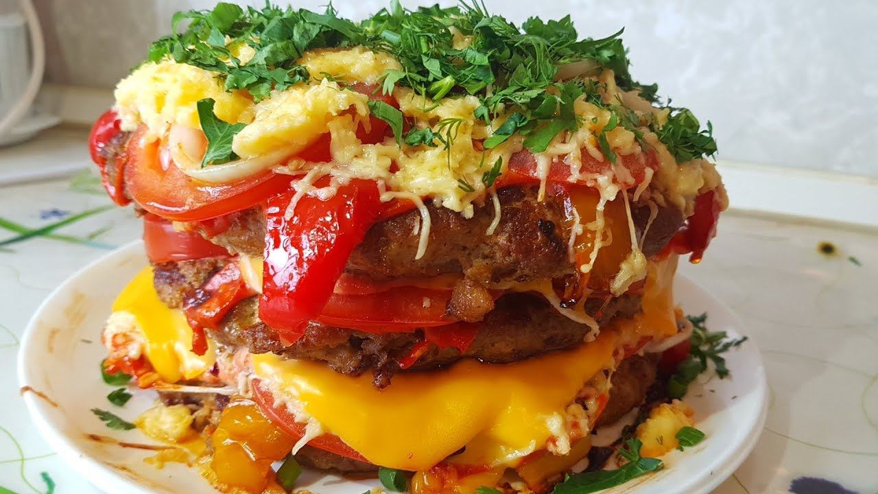 Бургер Цыганский Гурман. Мясной торт. Gipsy Cuisine.