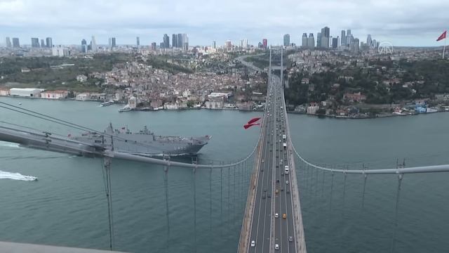 TCG Anadolu passed through the Bosphorus смотреть онлайн