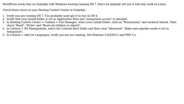 Receiving 500 internal server error installing WordPress on IIS 7 at GoDaddy (8 Solutions!!) смотреть онлайн