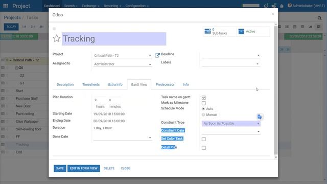 Odoo Gantt Native - Odoo - Project - Detail Plan смотреть онлайн