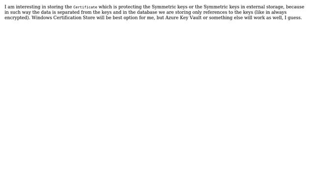 Databases: Creating Symmetric Key from external provider смотреть онлайн