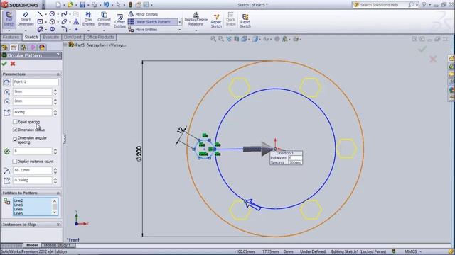 SOLIDWORKS Dersleri || başlangıç düzeyi 6 || sketch fonksiyonları 5 [Dairesel Çoğaltma] смотреть онлайн