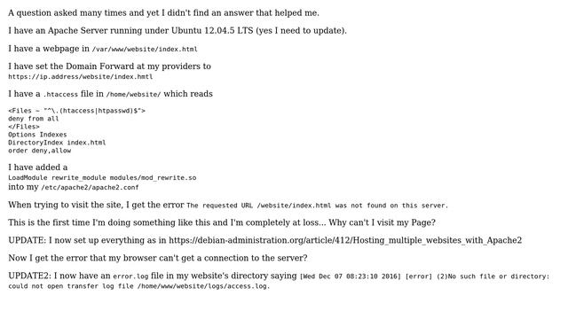 Ubuntu: The requested URL was not found on this server смотреть онлайн