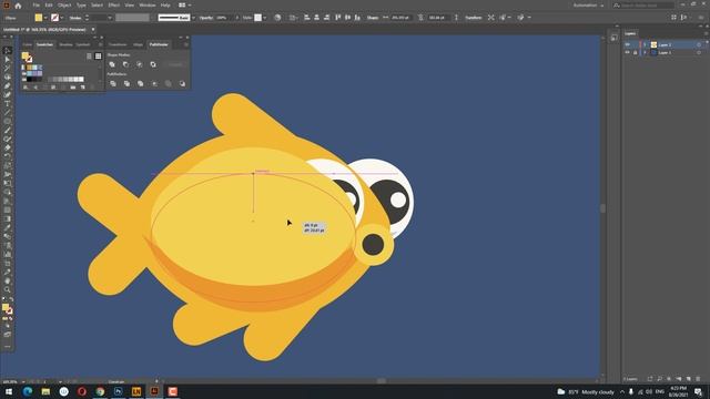 How to draw a Fish in Adobe Illustrator - step by step смотреть онлайн