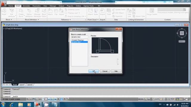 Autocad 2012 : Dynamic door with Visibilty смотреть онлайн