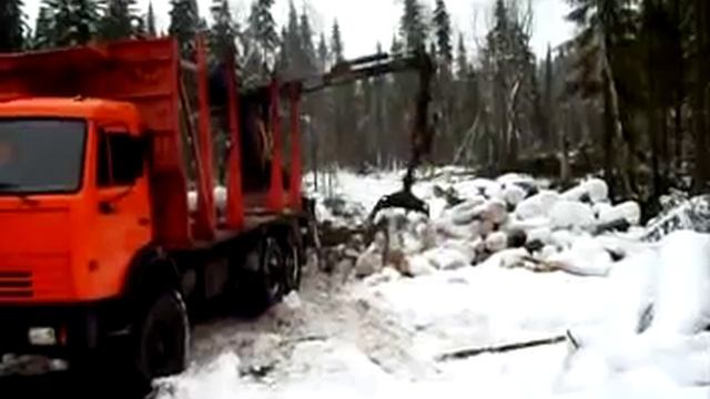 Рабочий день на лесовозе.часть 2. погрузка в лесу. смотреть онлайн