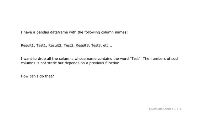 Pandas : Drop columns whose name contains a specific string from pandas DataFrame смотреть онлайн