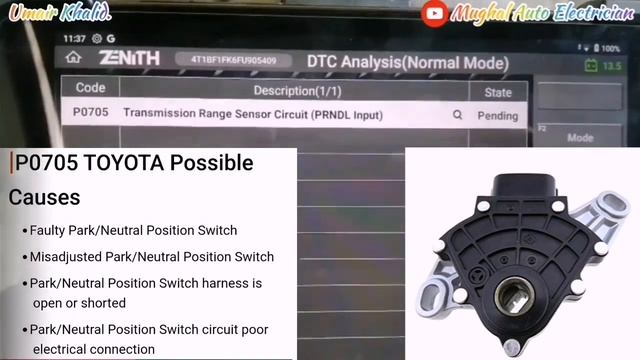P0705 Toyota Camry Transmission Range Sensor Circuit Input(PRNDL)Mughal Auto Electrician✔️ смотреть онлайн