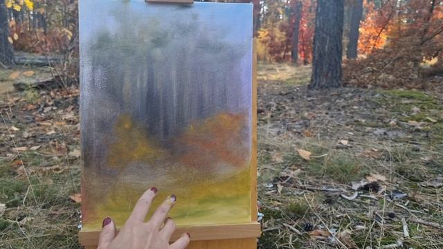 ОСЕНЬ В ЛЕСУ |Поэтапный плэнер маслом? смотреть онлайн
