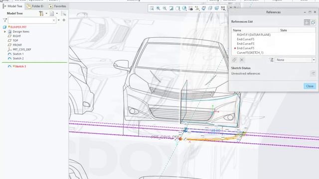 CAD-CAM TUTORIAL| Car Bumper Design Using Creo | Advance Surface Modeling For Manufacturing