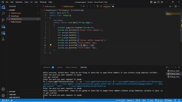 Program1: Learn to Swap without temporay variable in java| смотреть онлайн
