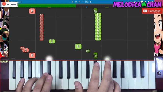 boku no hero academia OP 🎹 MELODICA tutorial con notas (melodica♣chan) смотреть онлайн