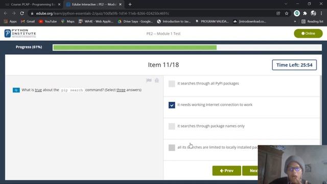 PE 2 Modul 1 Course PCAP -- Netacad Python Programming Esentials 2 Modul test 1 Moduls, Package, pi смотреть онлайн