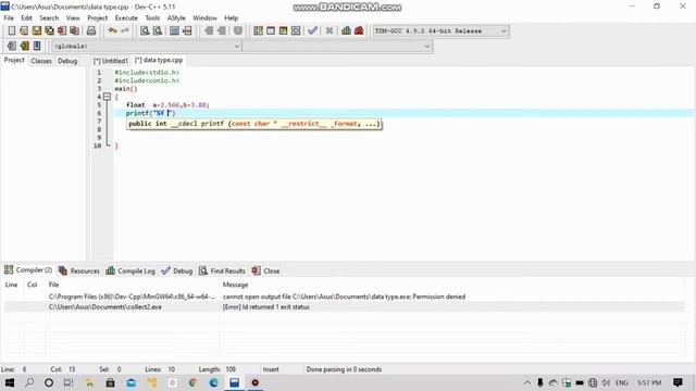 C Programming For Beginners | Program 3 | Float Data Types In C | смотреть онлайн