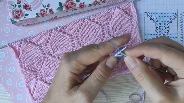 Узор АЖУРНЫЕ СЮЖЕТЫ спицами / Нежный ажурный узор для шалей, кардиганов, свитеров, пледов смотреть онлайн