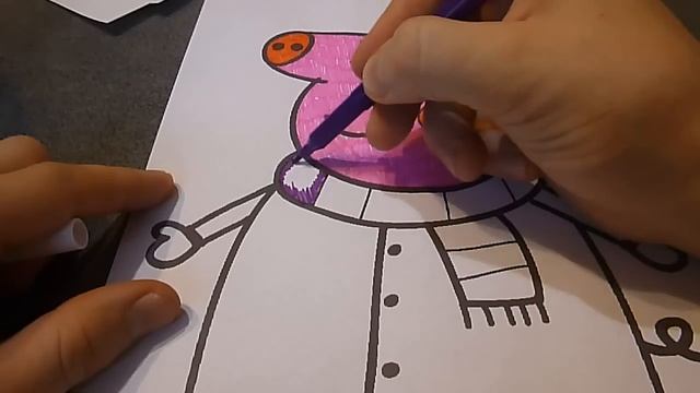 Свинка Пеппа Раскраска, Раскрашиваем Свинку Пеппу смотреть онлайн