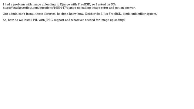 python-imaging and libjpeg on FreeBSD смотреть онлайн