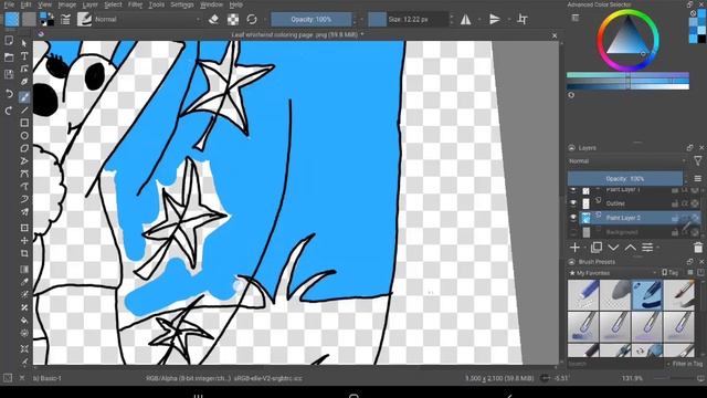 Draw With Me Cutes Leaf Whirlwind P1 Digital Krita Art Painting