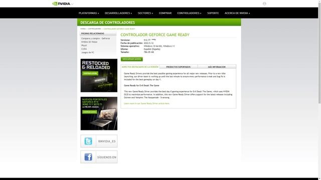 Nvidia Drivers GeForce 512.77 WHQL Game Ready