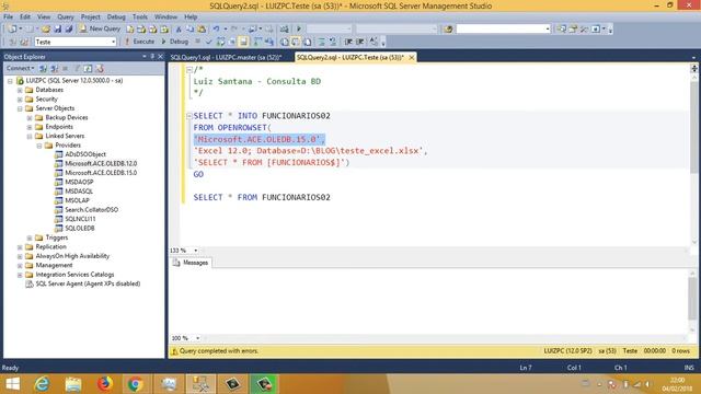Importando dados do Excel para o SQL Server via T SQL смотреть онлайн
