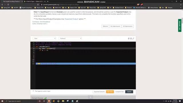 Run Length Encoding [GeeksforGeeks] [Python] смотреть онлайн
