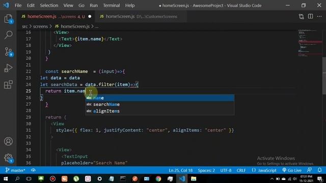 how to add search bar filter on flatlist data in react native expo смотреть онлайн