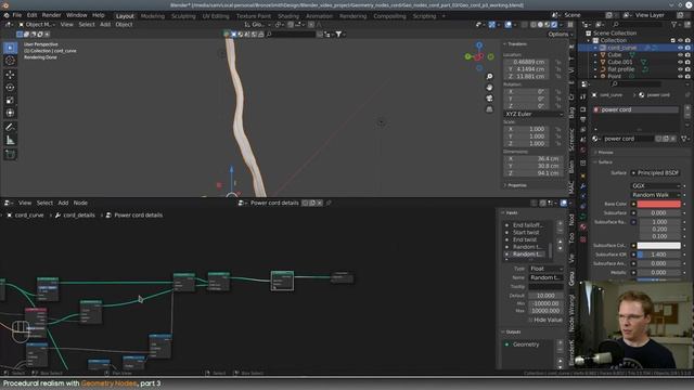 Better cables in Blender with geometry nodes, p3 смотреть онлайн