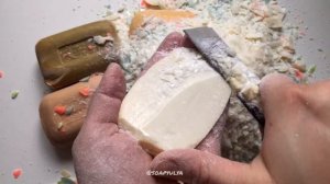 ASMR soap, cutting old powder soap, very dry soap/ резка старого сухого мыла в пыль