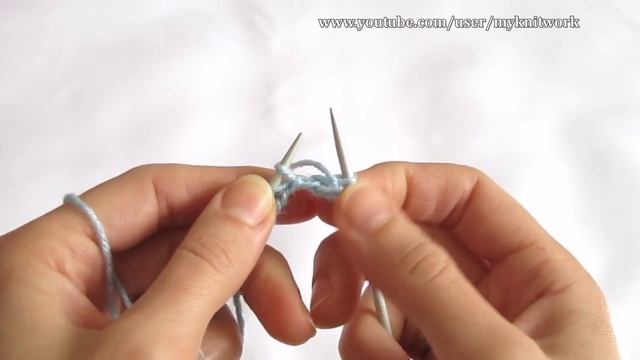 Вязание спицами. Вяжем узор Двойная полая резинка чулочной вязки.