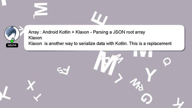 Array : Android Kotlin + Klaxon - Parsing a JSON root array смотреть онлайн