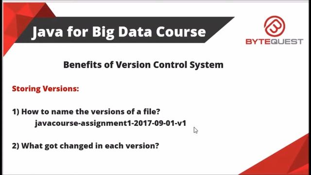 Version Control System - Java For Big Data Course смотреть онлайн