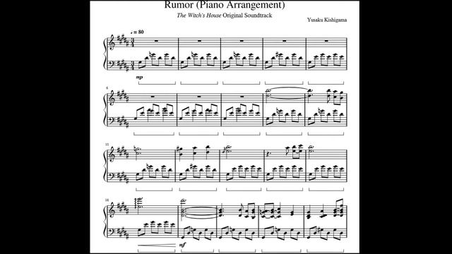 Rumor - The Witch's House OST: Piano Arrangement With Sheet Music смотреть онлайн