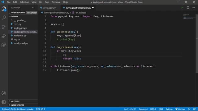 Advanced Keylogger using Python | Python Project #6 | Harshvardhan Anand смотреть онлайн