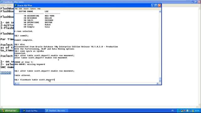 Tuto DBA2 : FlashBack Sur Oracle 10g [Vidéo 2 Part_2] смотреть онлайн
